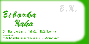 biborka mako business card